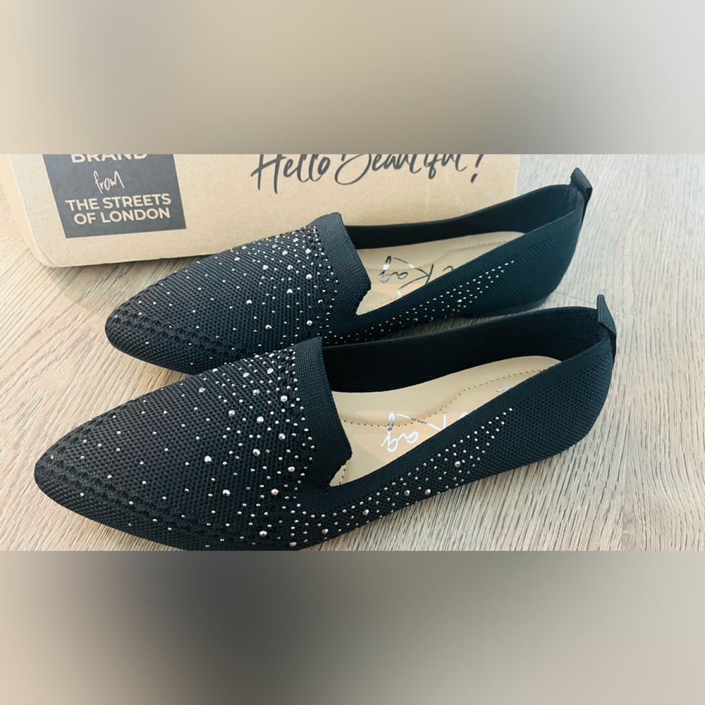 London Rag Black Flats with Sparkle – Size US 8 (Brand New)